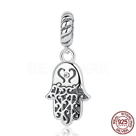 925 Sterling Silver European Dangle Charms STER-FF0009-19AS-01-1