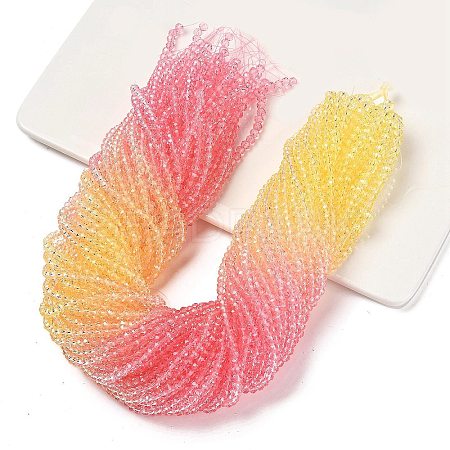 Transparent Painted Glass Beads Strands DGLA-A034-T4mm-A09-1