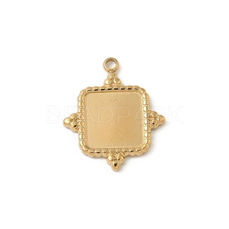 304 Stainless Steel Pendant Cabochon Settings STAS-L293-08G-1