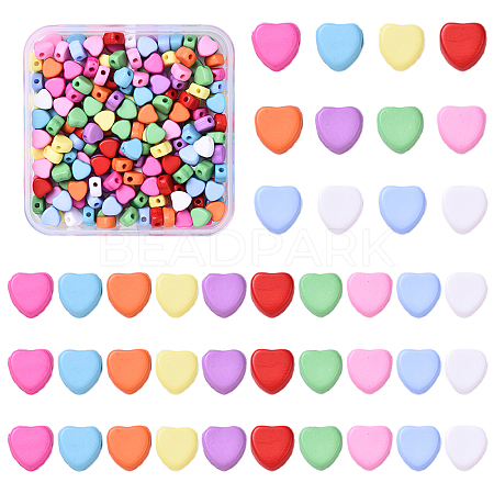 200Pcs 10 Colors Opaque Acrylic Beads MACR-YW0003-81-1