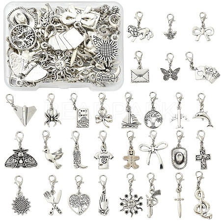 30Pcs Alloy Pendant Decoratons HJEW-YW00530-1
