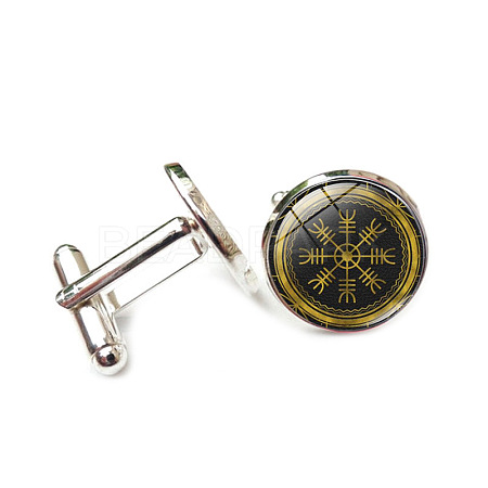 Alloy Enamel Compass Cufflinks PW-WG42FEF-07-1