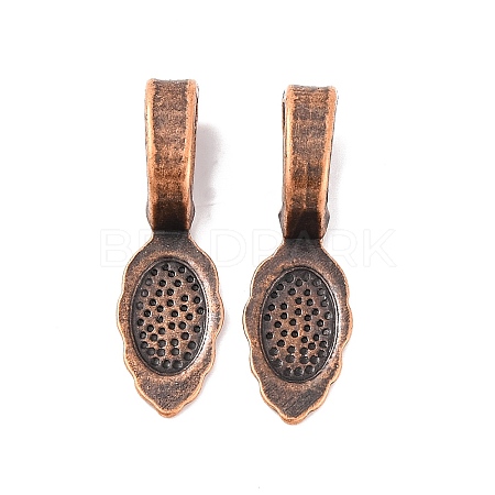 Tibetan Style Alloy Glue-on Flat Pad Bails RLF10728Y-NF-1