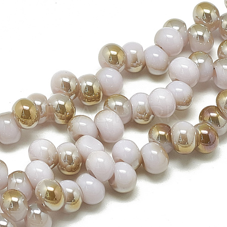 Electroplate Glass Beads Strands EGLA-Q109-B07-1