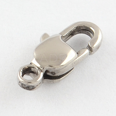 Polished 316 Surgical Stainless Steel Lobster Claw Clasps X-STAS-R072-24-1