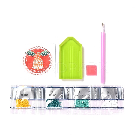 Christmas Theme DIY Bell Diamond Painting Stickers Kits for Kids DIY-I068-05-1