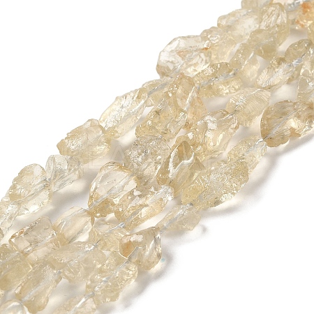 Raw Rough Natural Lemon Quartz Beads Strands G-I283-G10-02-1