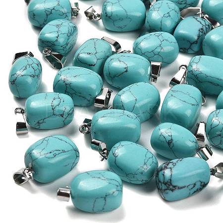 Synthetic Turquoise Pendants G-Z067-03P-03-1