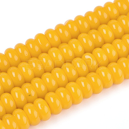 Opaque Spray Painted Glass Beads GLAA-ZX008-6mm-18K-1