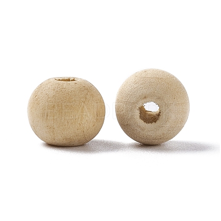 (Defective Closeout Sale: Yellowing) Unfinished Natural Wood Beads WOOD-XCP0001-58-1