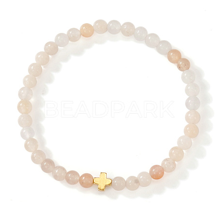 Bohemian Natural Pink Aventurine Round Beads Stretch Bracelets LS-NO3013-1-1