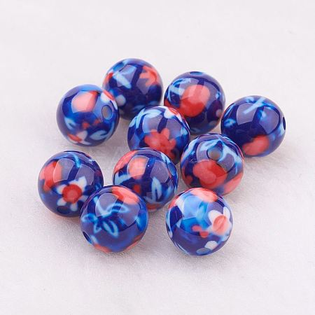 Spray Painted Resin Beads GLAA-F049-A11-1