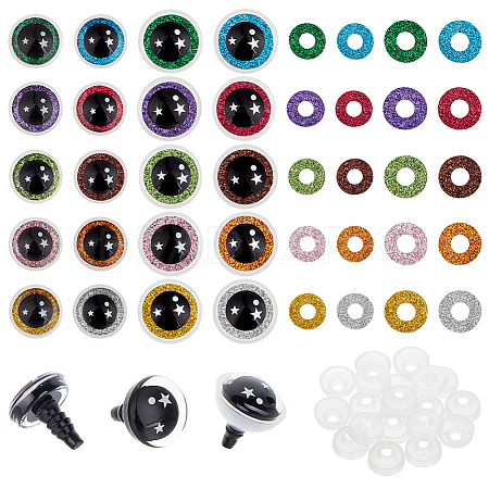 60 Sets 30 Styles Plastic Craft Eyes KY-PH0002-20-1