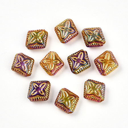 UV Plating Iridescent Opaque Acrylic Beads OACR-T028-31-1