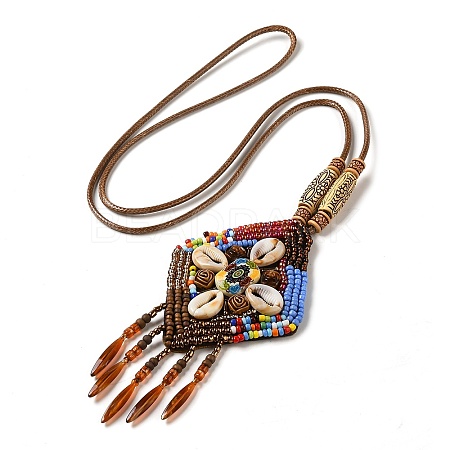 Colorful Woven Shells Boho Boho Pendant Necklaces for Women KH6555-2-1