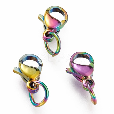Ion Plating(IP) 304 Stainless Steel Lobster Claw Clasps STAS-G240-01A-C-1