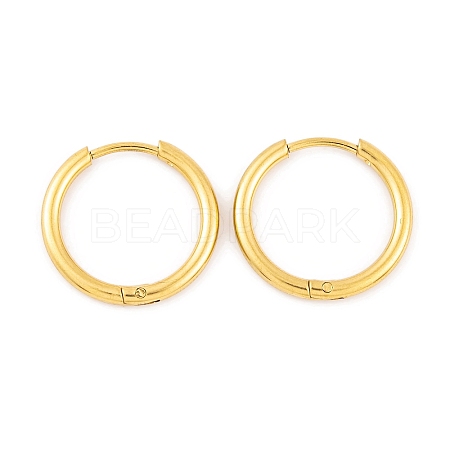 Ion Plating(IP) Round Ring 304 Stainless Steel Hoop Earrings for Women LS-EJEW-G388-02B-G-1
