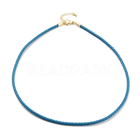 Braided Round Imitation Leather Bracelets Making BJEW-H610-01G-13-1