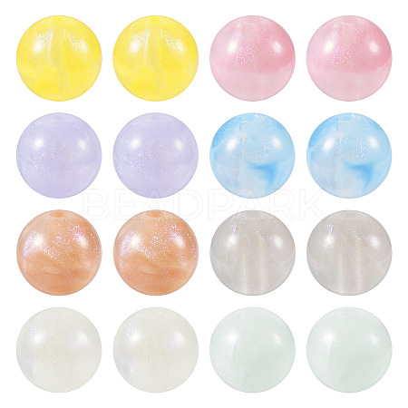80Pcs 8 Colors Opaque Acrylic Beads OACR-TA0001-23-1
