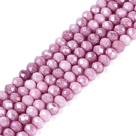 Anti-Tarnish Electroplate Rondelle Glass Beads Strands EGLA-T021-3mm-17-12-1
