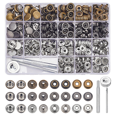 Removable Zinc Alloy Snap Button Sets TOOL-WH0059-126B-1