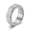 Star & Moon & Sun 304 Stainless Steel Rotatable Finger Ring PW-WG61315-02-1