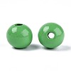 Spray Painted Round Natural Schima Wood Beads WOOD-A018-14mm-08-2
