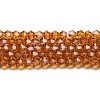 Transparent Electroplate Glass Beads Strands GLAA-F029-4mm-C28-1