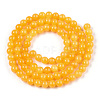Natural Dyed Yellow Jade Gemstone Bead Strands G-R271-6mm-Y08-2