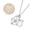 304 Stainless Steel Empty Macrame Pouch Star Moon Pendant Cable Chain Necklace Making NJEW-JN05281-01-4
