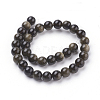 Natural Golden Sheen Obsidian Beads Strands X-G-C076-6mm-5-2