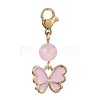 5Pcs 5 Colors Butterfly Alloy Enamel Pendant Decorations HJEW-JM01776-S-2