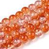 Transparent Crackle Baking Paint Glass Beads Strands DGLA-T003-01C-11-1