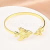 Marine Organism Brass Cuff Bangles for Women BJEW-D368-03O-G-2