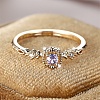 Brass Micro Pave Cubic Zirconia Finger Rings WG08FB0-01-5