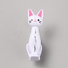 4Pcs Cat Shape Plastic Kitchen Food Bag Clips AJEW-WH0248-507B-1