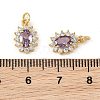 SHEGRACE Brass Micro Pave Cubic Zirconia Pendants XGRQ2O119-446E-G-3