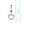 316L Surgical Stainless Steel Clear Cubic Zirconia Dangle Belly Button Rings WG93CBC-02-2