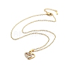 304 Stainless Steel Crystal Rhinestone Heart Pendant Cable Chain Necklaces for Women NJEW-Z056-01B-G-4