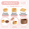 24Pcs 6 Styles Rattan Basket Opaque Resin Display Decorations DJEW-TA0001-45-4