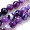 Natural Striped Agate/Banded Agate Beads Strands G-S259-04F-8mm-1