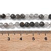 Natural Tourmalinated Quartz Beads Strands G-L651-C10-4mm-5