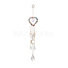 Glass Teardrop & Star Window Hanging Suncatchers HJEW-JM00905-02-2