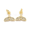 Brass Micro Pave Clear Cubic Zirconia Charms KK-Z044-14C-1