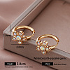 304 Stainless Steel Rhinestone Hoop Earrings for Women KH4016-7-1