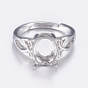 Adjustable Brass Solitaire Ring Settings X-KK-G330-09P-1