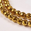 Electroplate Non-magnetic Synthetic Hematite Beads Strands G-J169B-4mm-04-3