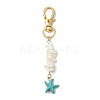 Natural White Mother of Pearl Shell & Synthetic Turquoise Starfish Pendant Decorations X-HJEW-JM02986-4