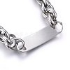 304 Stainless Steel ID Bracelet BJEW-O168-07P-3