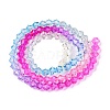Gradient Color Baking Paint Glass Bead Strands DGLA-A039-T6mm-A08-2